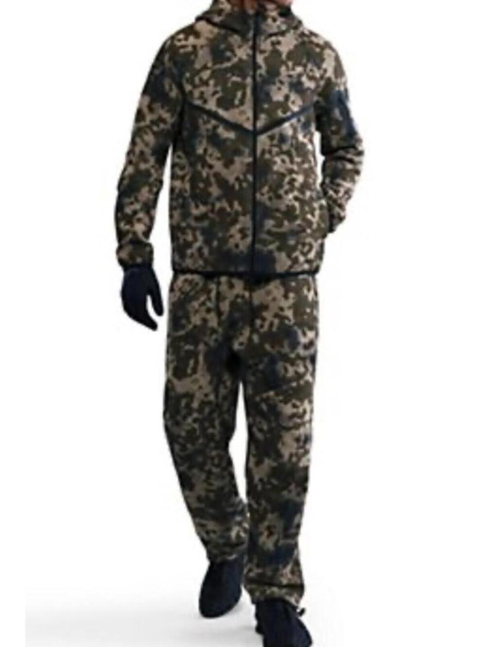$280 Nike Sportswear Club Fleece Cargo Pants &Hoodie Men’s S Green Camo II1324 - Picture 15 of 16